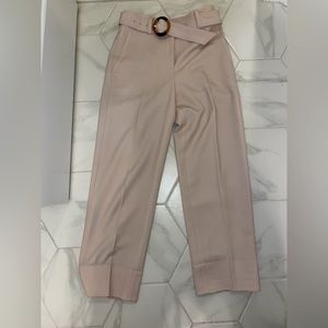 Club Monaco: Blush slack pants with belt, Size 0